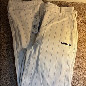 Adidas Men's White Pinstripe Pants